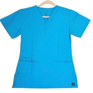 Maevn Women's Core Classic Scrub Top  Size XXS V-neck Malibu Blue Color NWOT